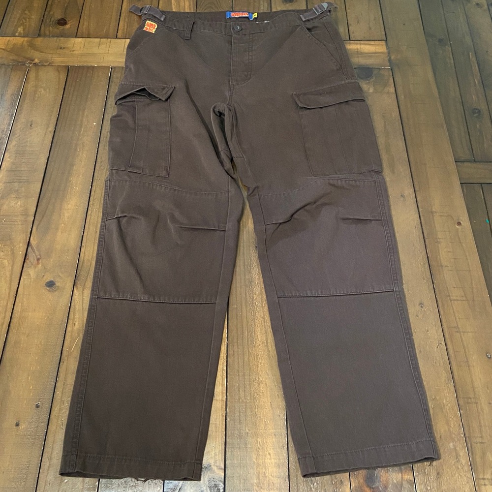 Empyre Relaxed Fit Cargo Pants Mens 32 Brown Adjustable Waist Utility Streetwear
